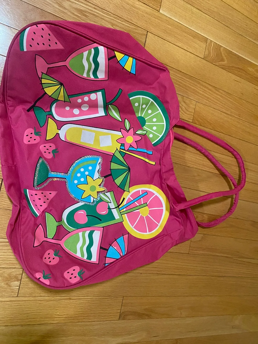 Pink Cocktail Print Tote Bag 🇨🇦🍁 thumbnail