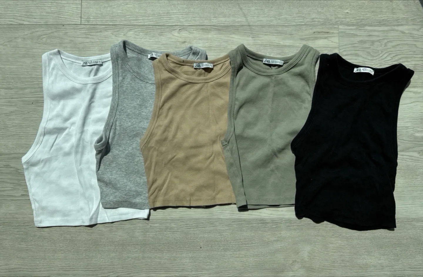 🤎 Zara Ribbed Cropped Tank Top - Variety of Colours thumbnail