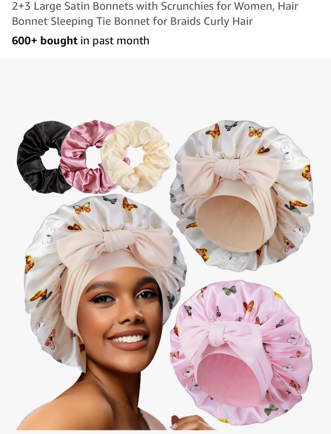 Satin Bonnets with Scrunchies - Hair Bonnets thumbnail