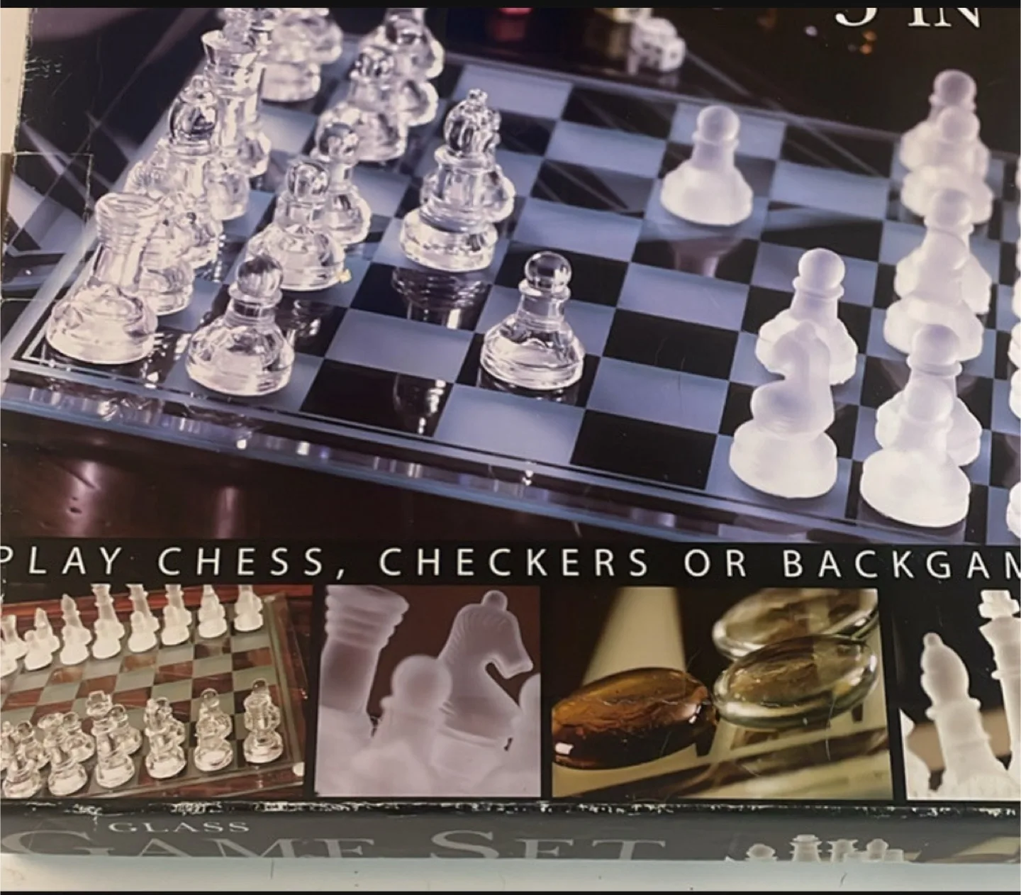 Glass 3-in-1 Game Set: Chess, Checkers, Backgammon thumbnail