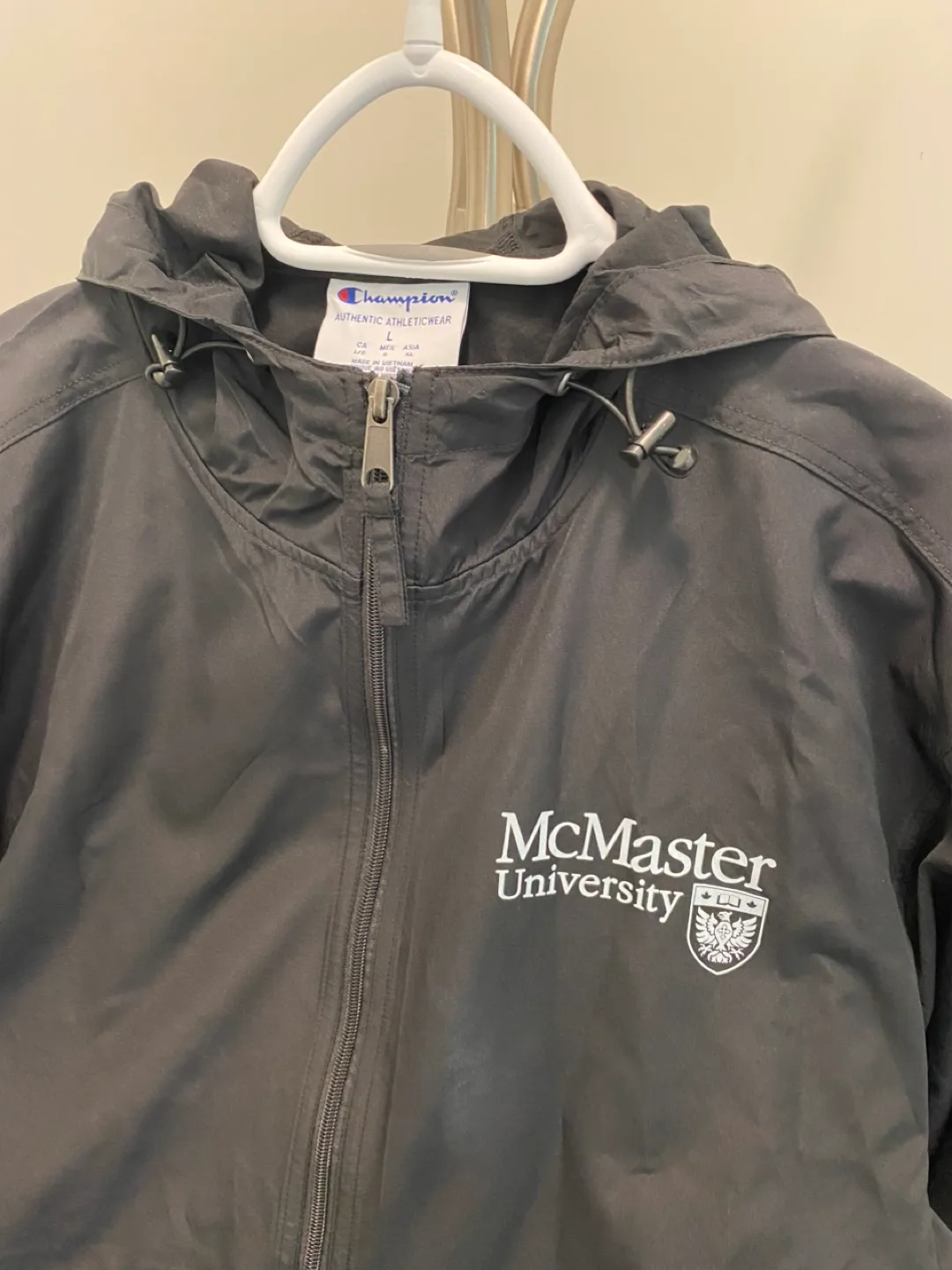 New McMaster University Champion Full Zip Jacket - Black, Size L thumbnail