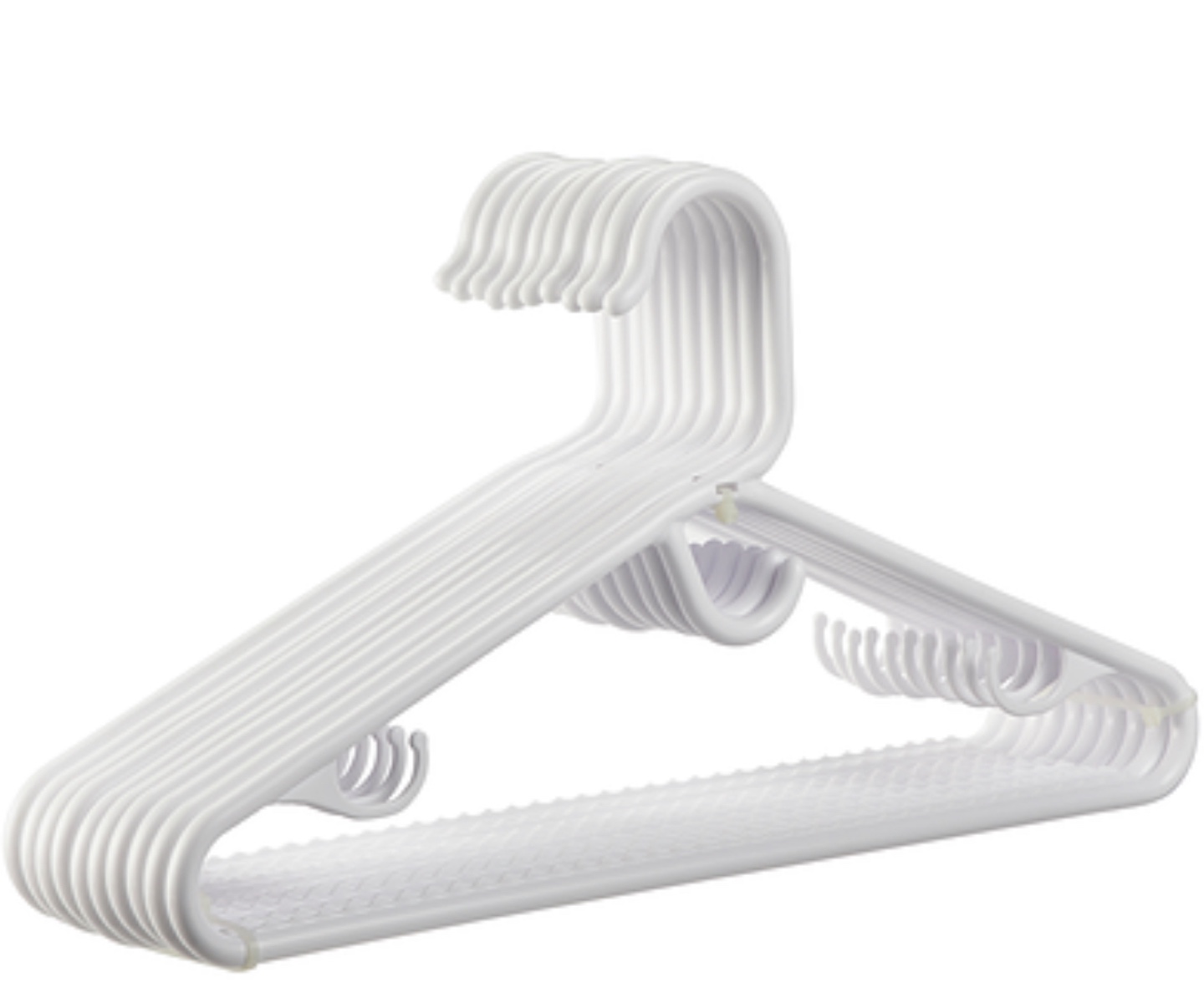 White Plastic Clothes Hangers - 50 pcs