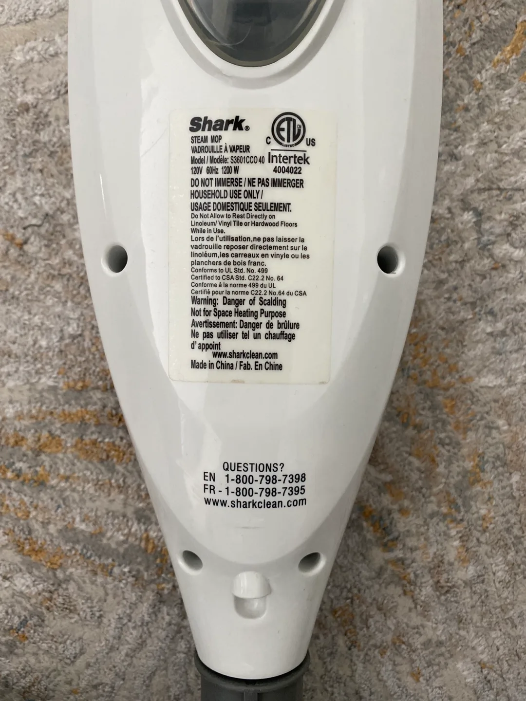 Shark S3601CCO 40 Steam Mop image indicator(3)