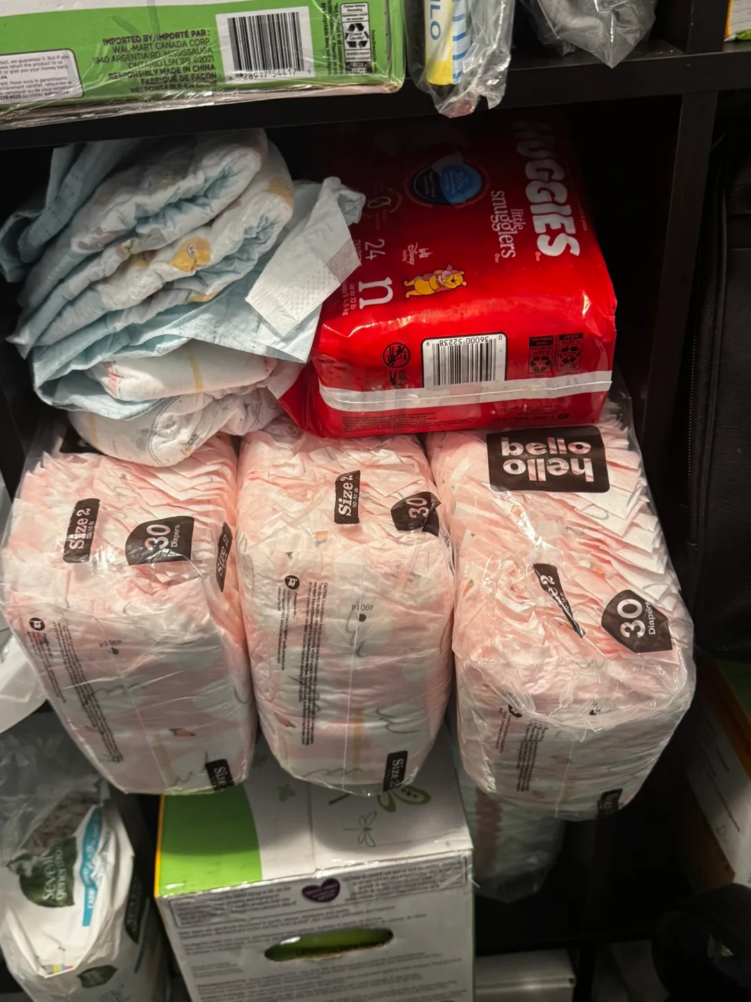 Huggies & Bello Diapers - Size 2+ Newborn