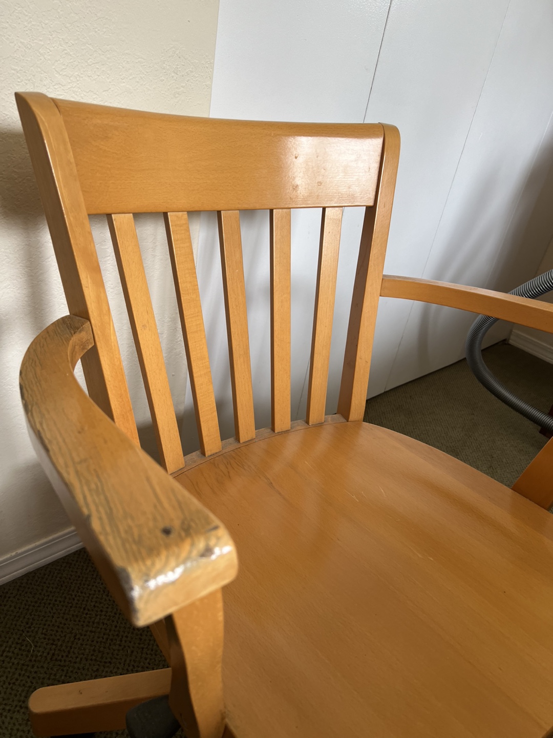 Wooden Office Chair with Armrests - photo 3