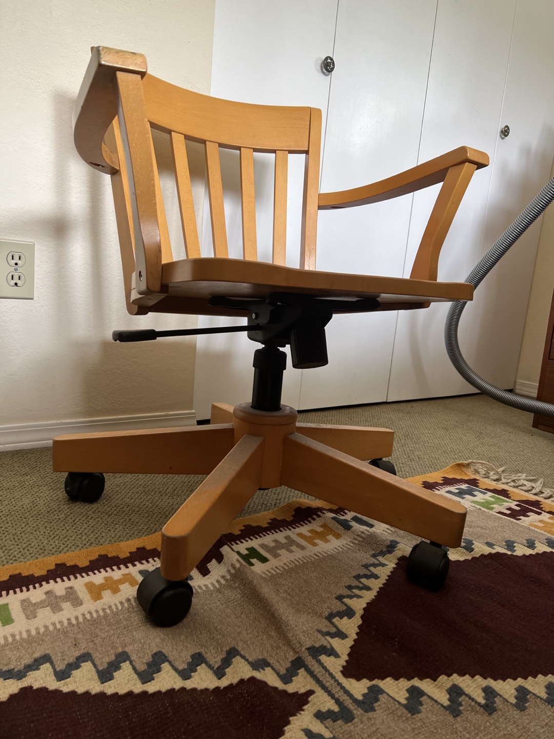 Wooden Office Chair with Armrests - photo 2