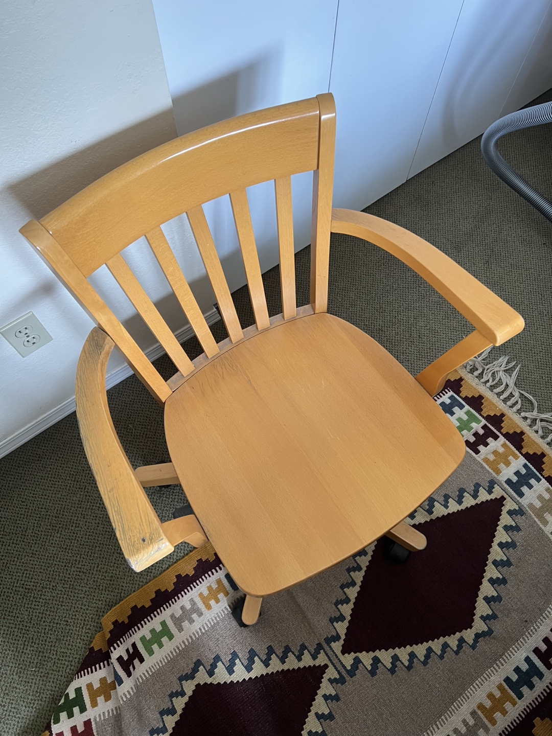 Wooden Office Chair with Armrests - photo 5