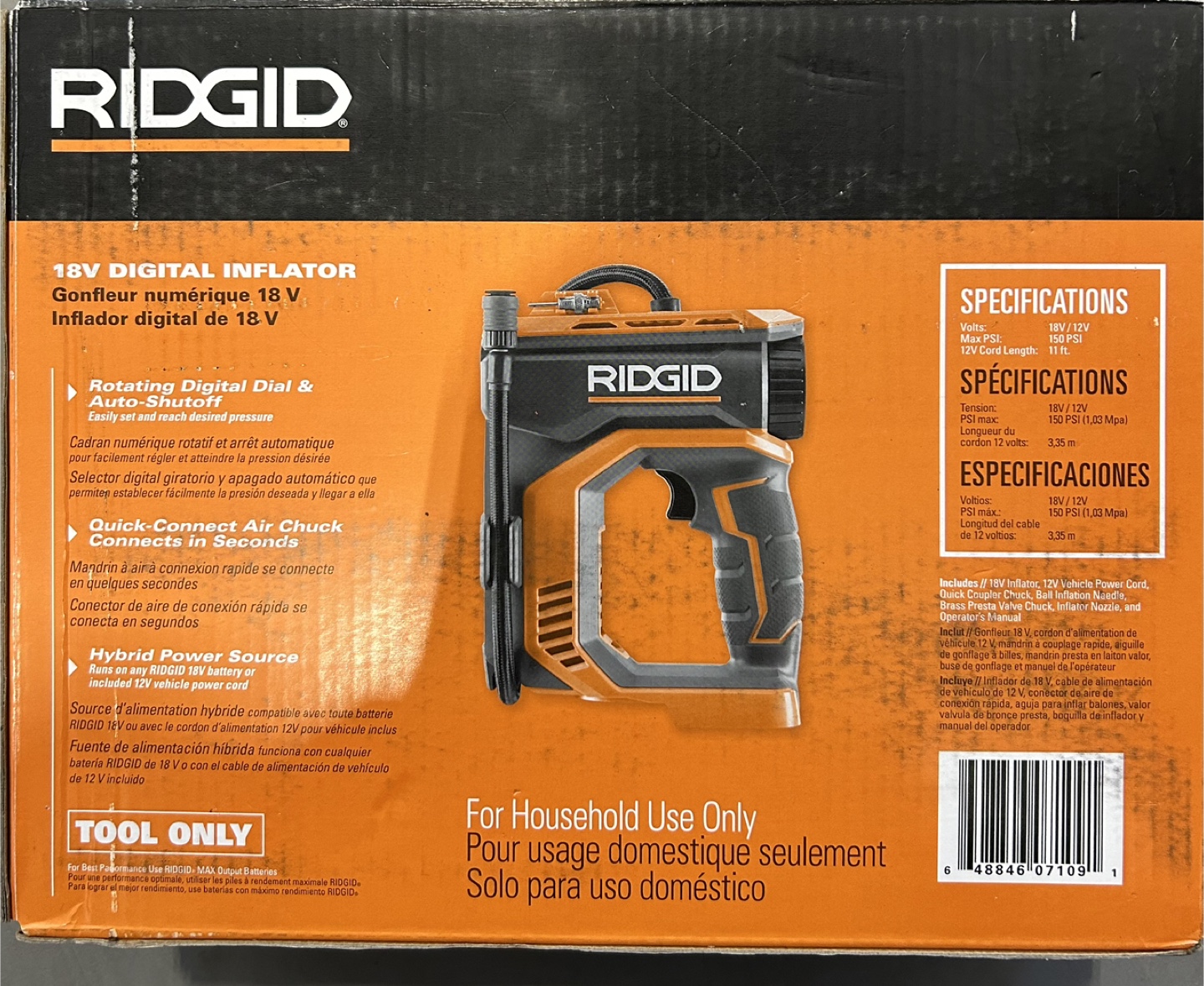 18V Cordless High Pressure Inflator with Digital Gauge - photo 2