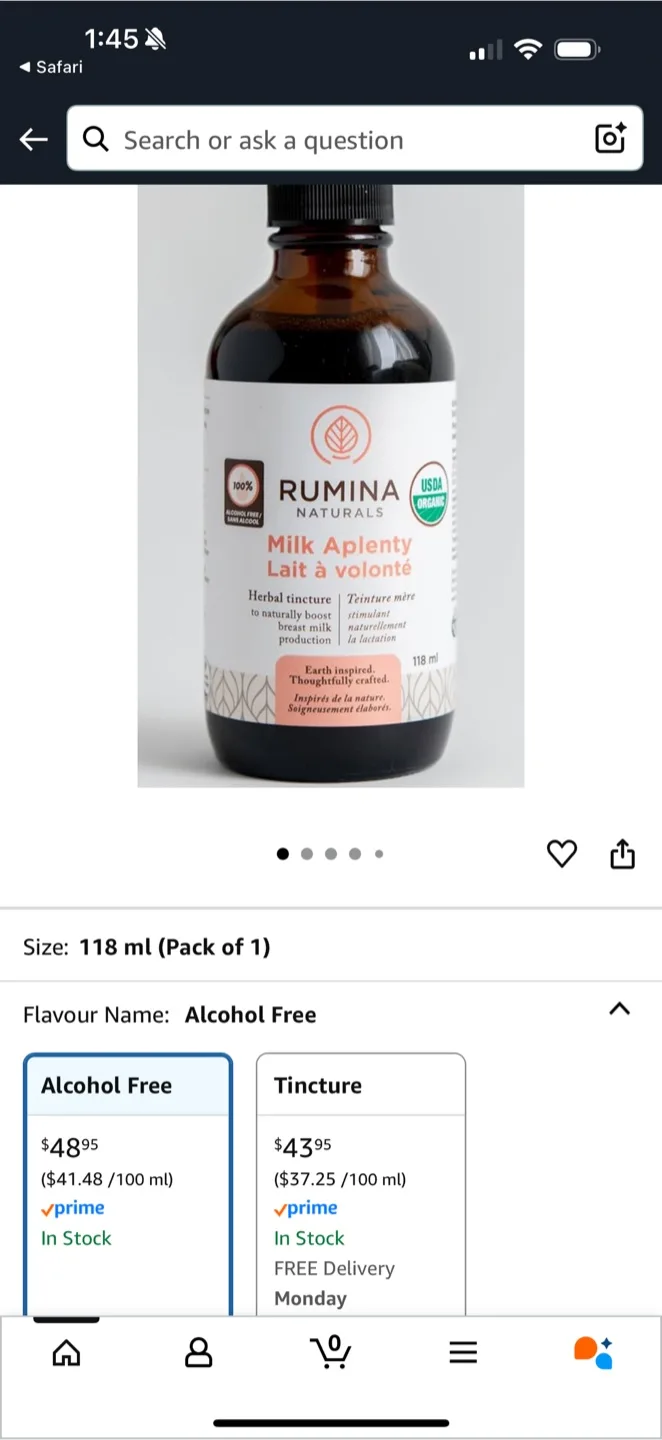 Rumina Naturals Milk Aplenty Lactation Tincture image indicator(2)