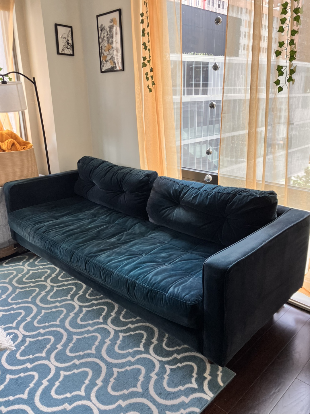 Blue Velvet Sofa - photo 4