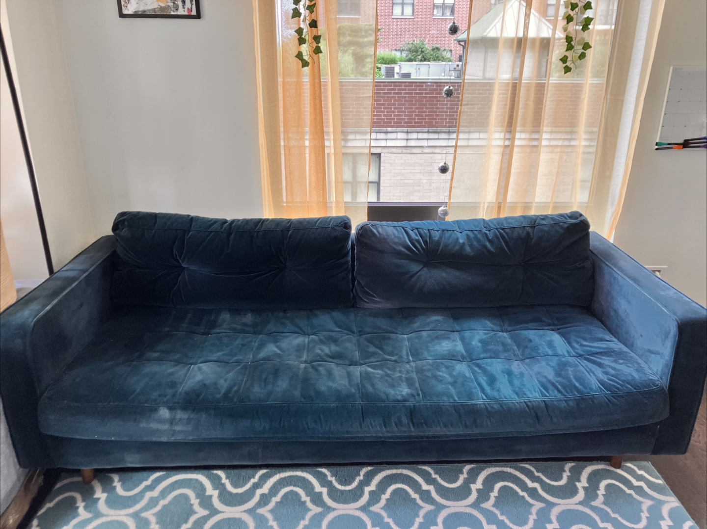 Blue Velvet Sofa