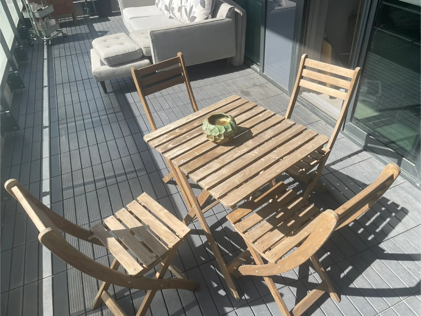Wooden Outdoor Patio Set - Table & 4 Chairs thumbnail