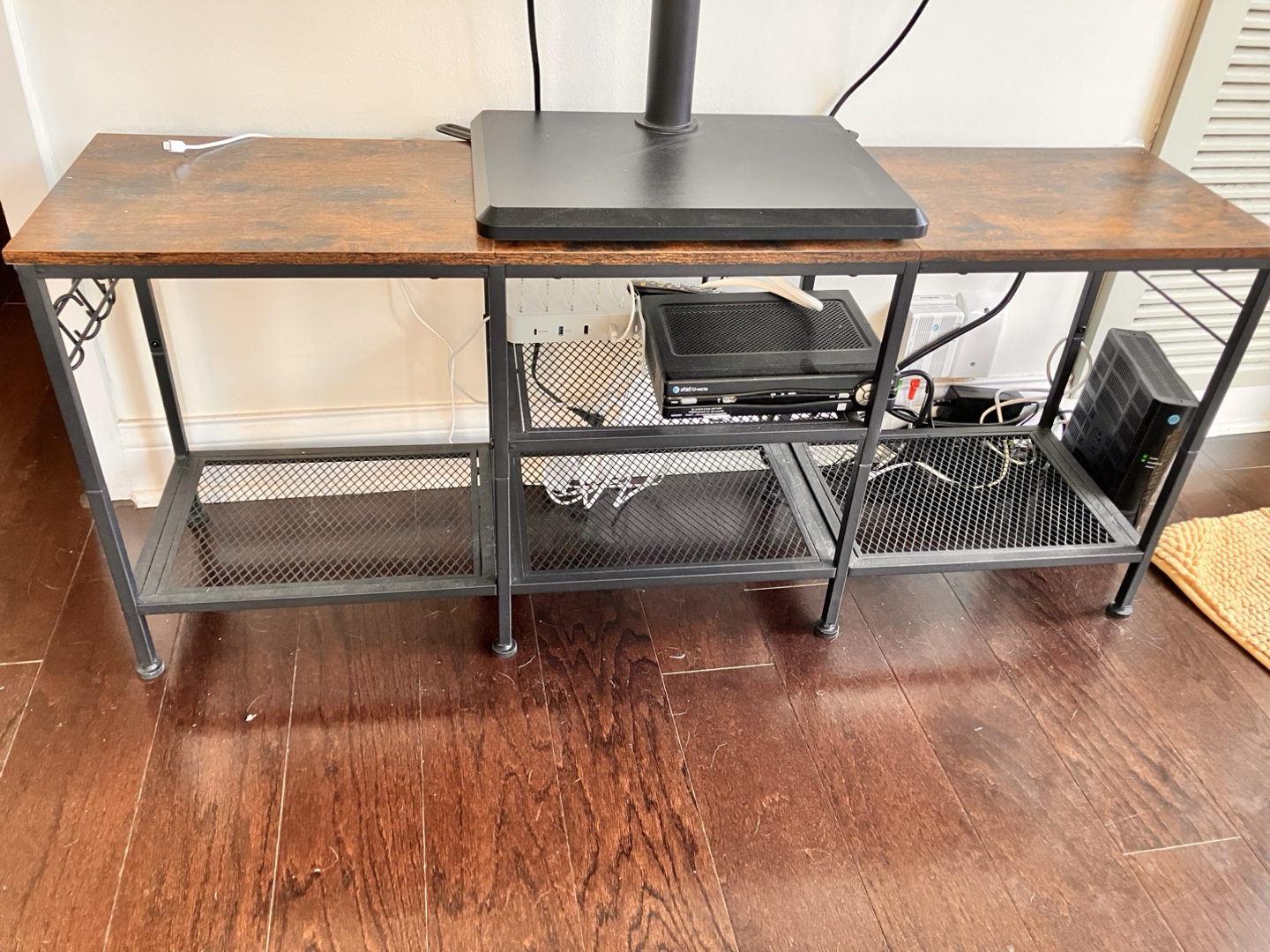 Rustic Brown TV Stand Console Table