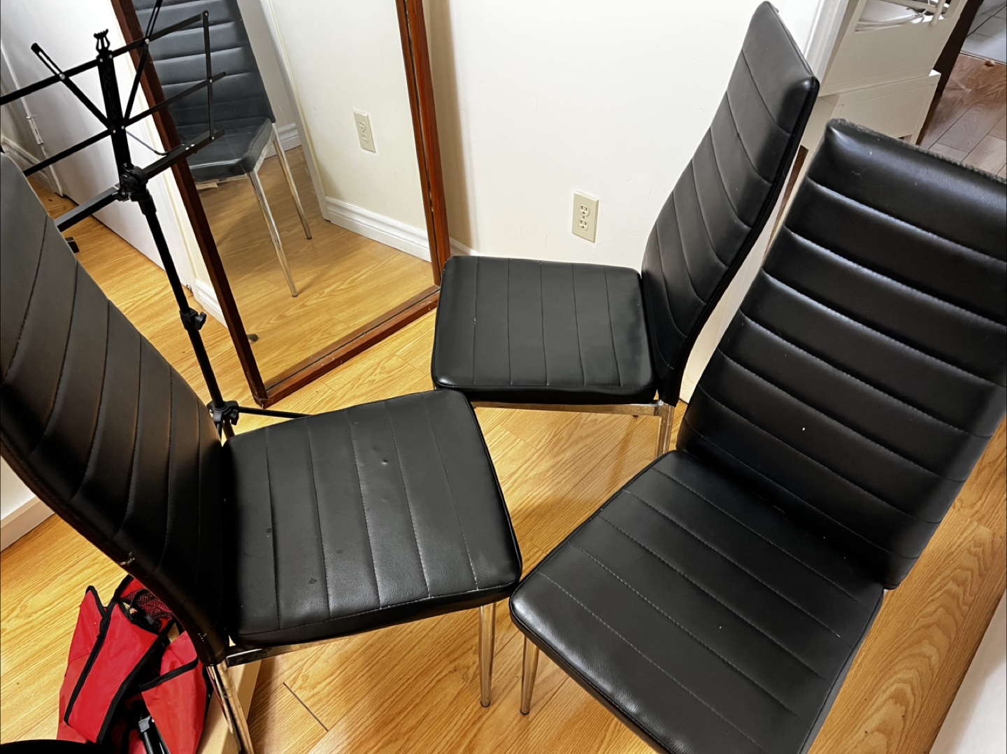 Set of 3 Black Dining Chairs