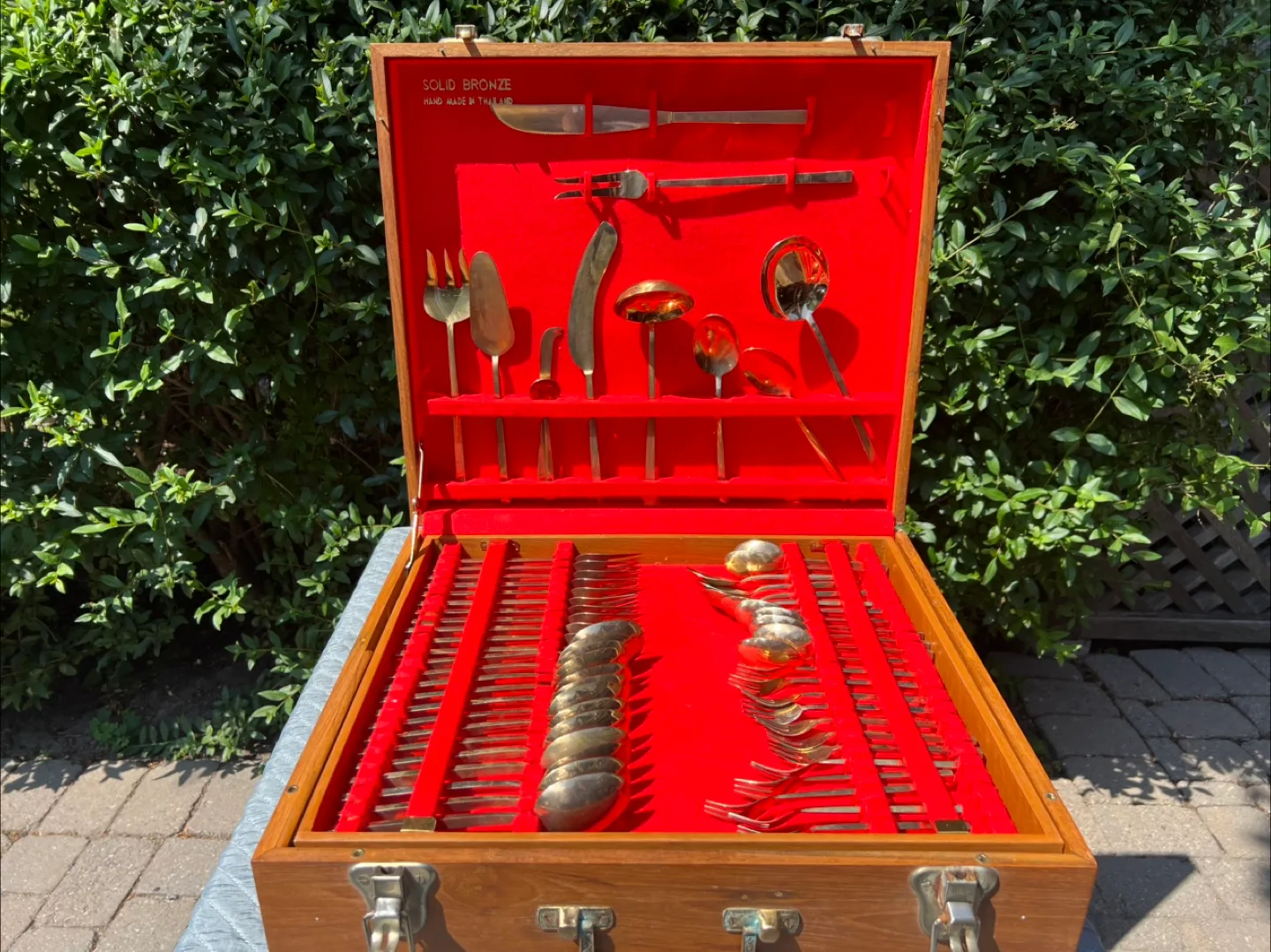 130 Piece Cutlery Set - Solid Teak Storage Case thumbnail