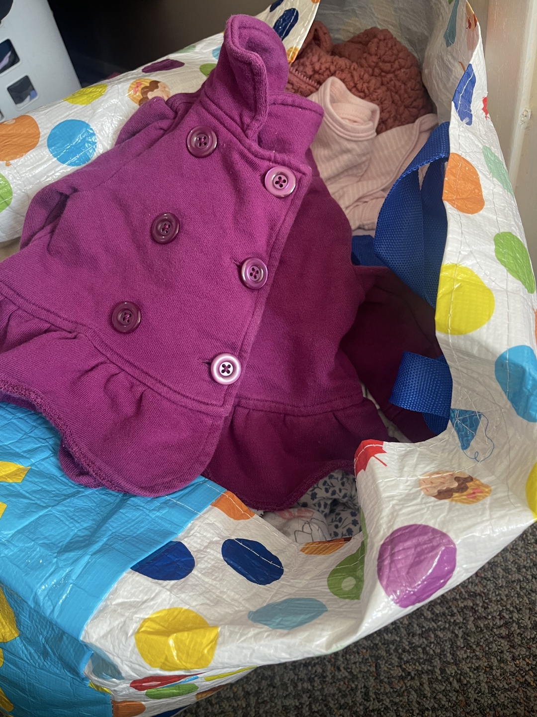 Giant bag of baby girl clothing