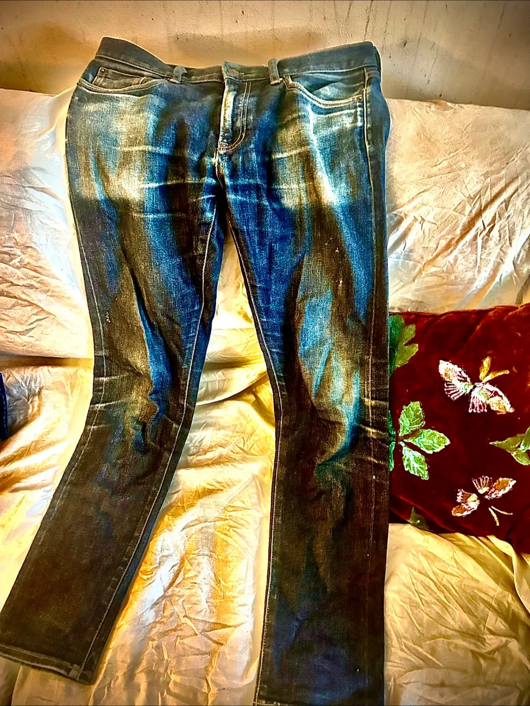 Distressed Blue Denim Jeans thumbnail