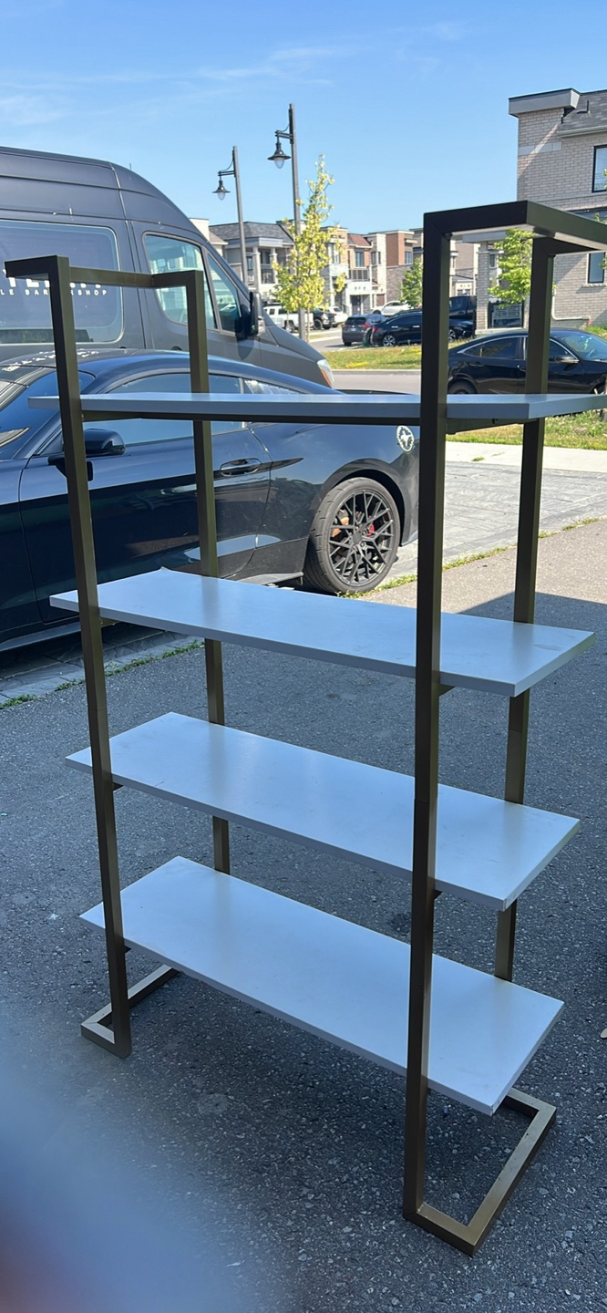 White & Gold Metal Shelf