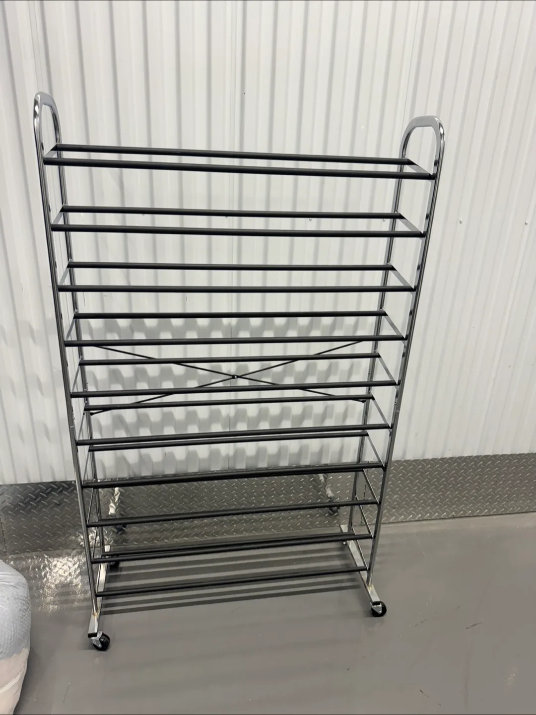 Free delivery Chrome Shoe Rack Rolling Cart thumbnail