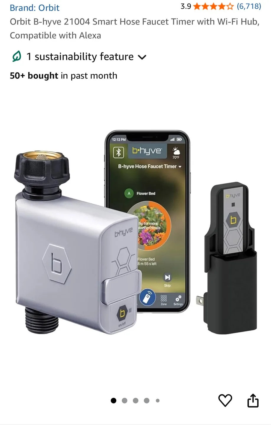 Orbit B-hyve Smart Hose Faucet Timer BNIB image indicator(8)