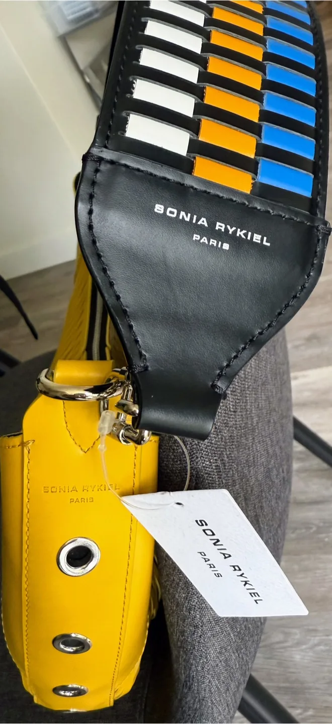 Sonia Rykiel Paris Yellow Leather Shoulder Bag thumbnail