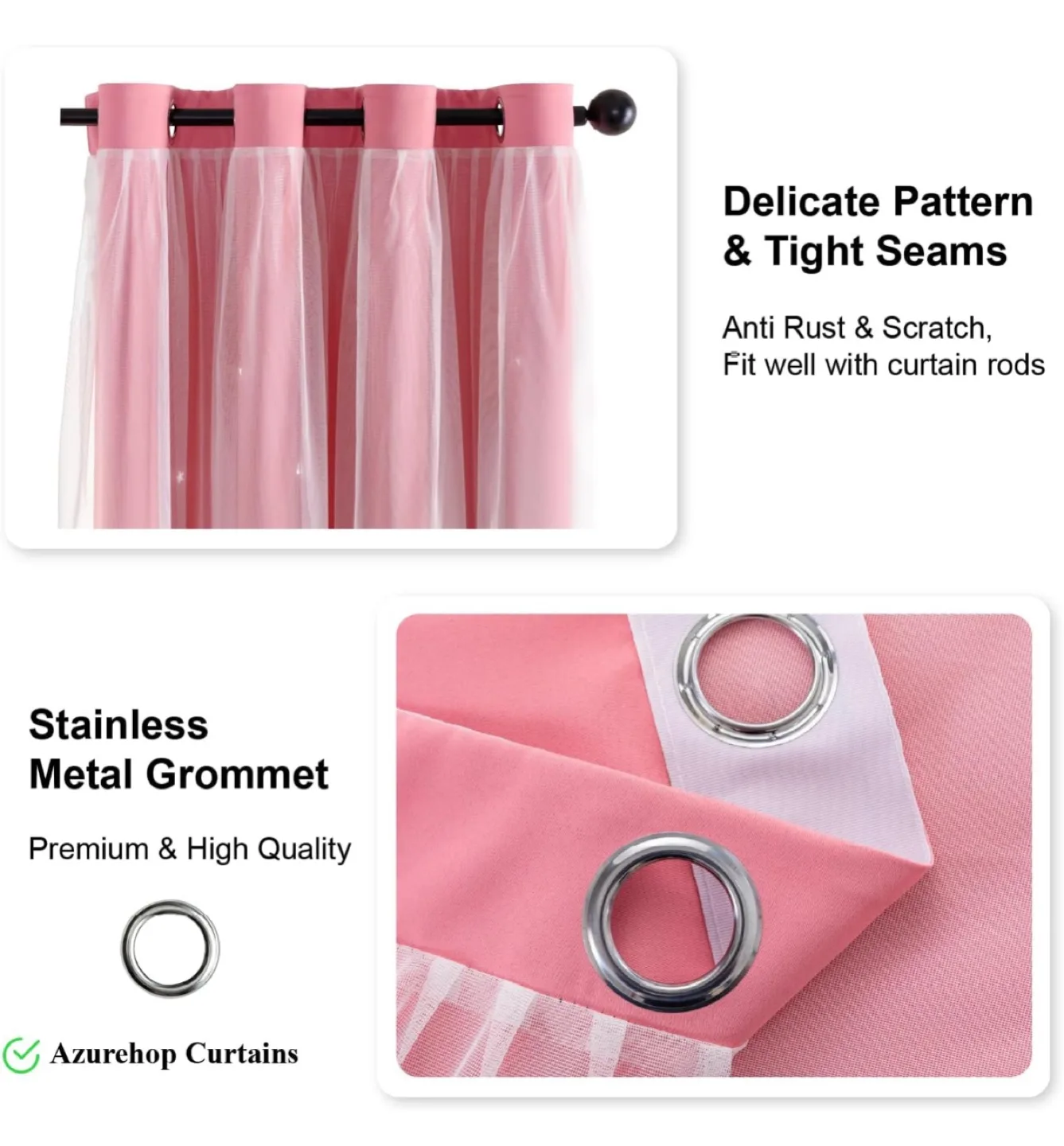 Blackout Pink Star kids room Curtains image indicator(5)