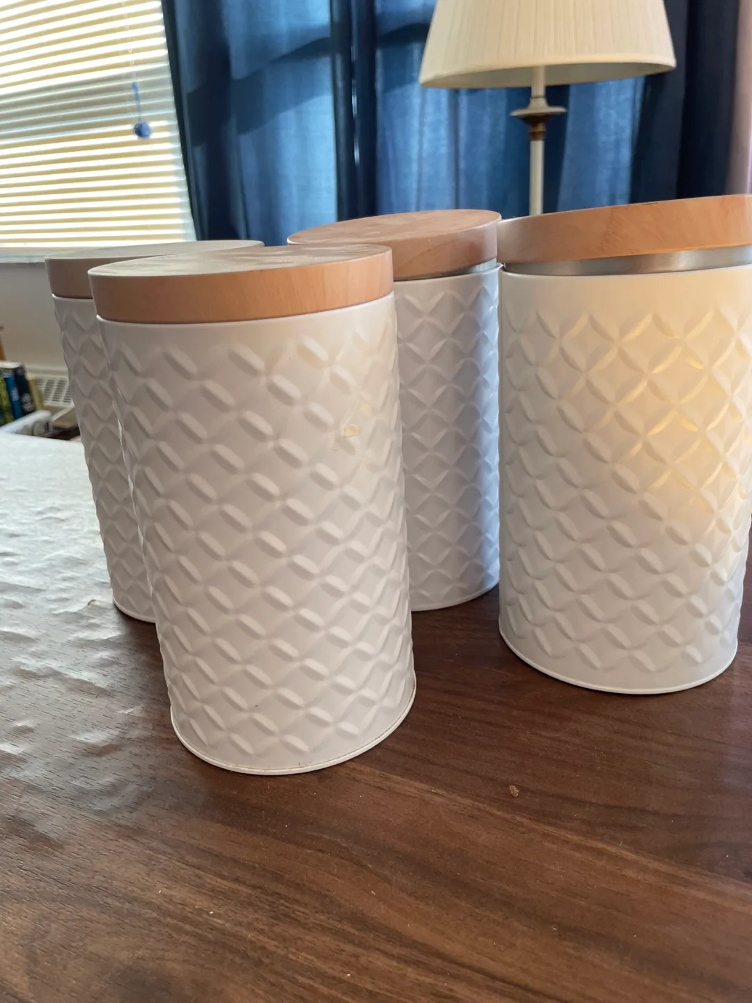 White Canisters with Lids - Set of 4 thumbnail
