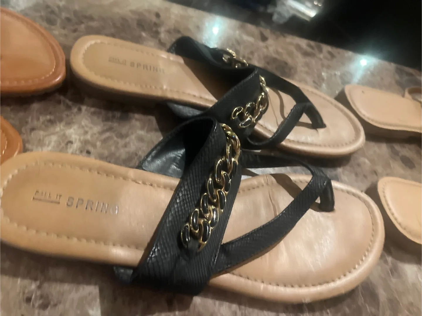 Call It Spring & H&D Sandals  LA SIZE 10 Flats with Bling image indicator(3)