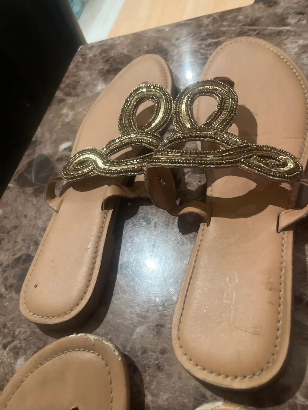 Call It Spring & H&D Sandals  LA SIZE 10 Flats with Bling image indicator(2)