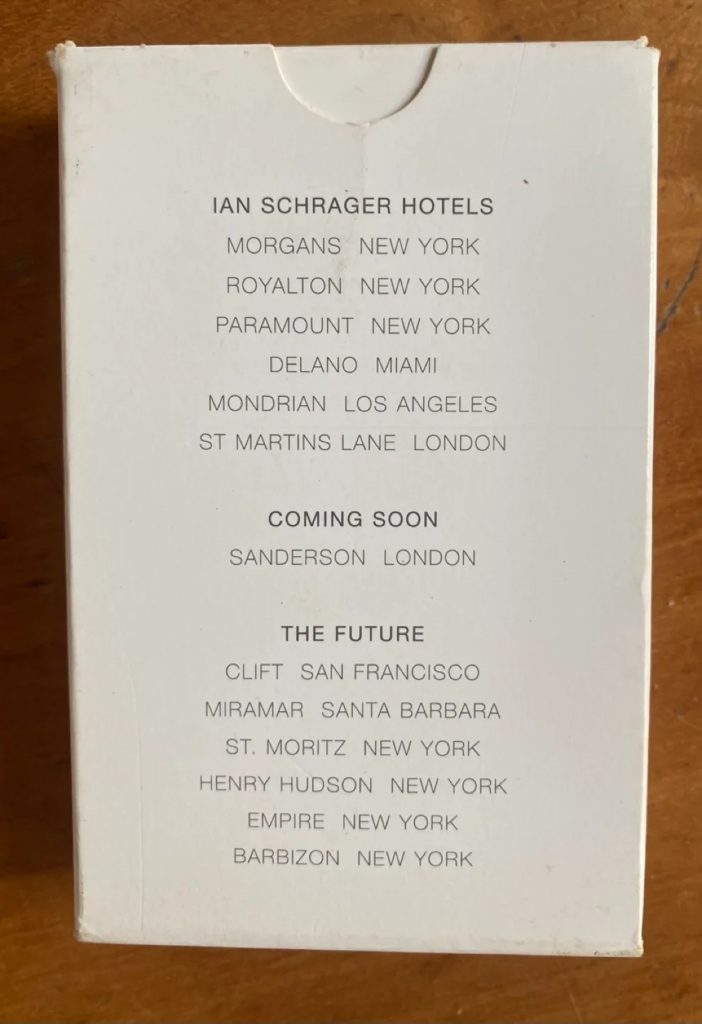 Ian Schrager Hotels Deck of Playing Cards, New/Sealed image indicator(4)