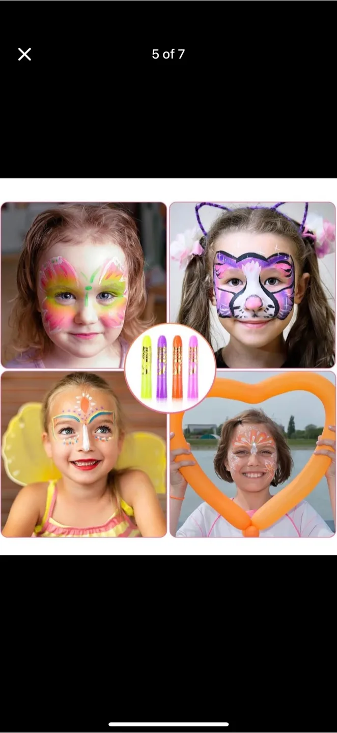 Face Paint Kit - 12 Classic Colors, Stencils, Brushes image indicator(5)