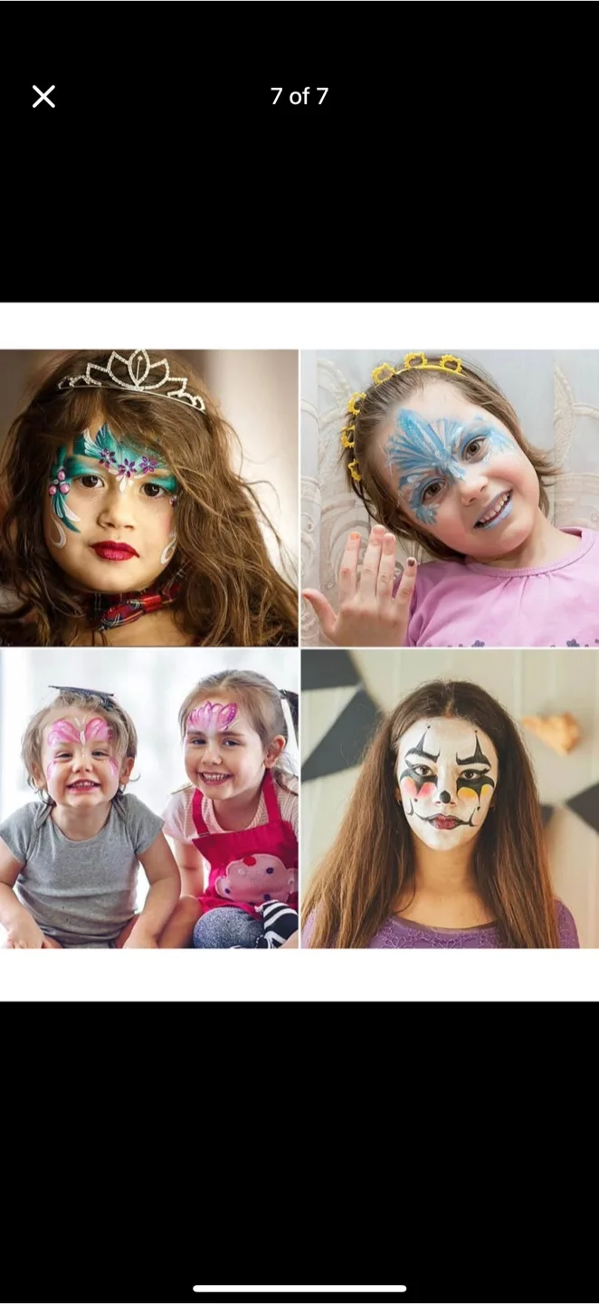 Face Paint Kit - 12 Classic Colors, Stencils, Brushes image indicator(7)