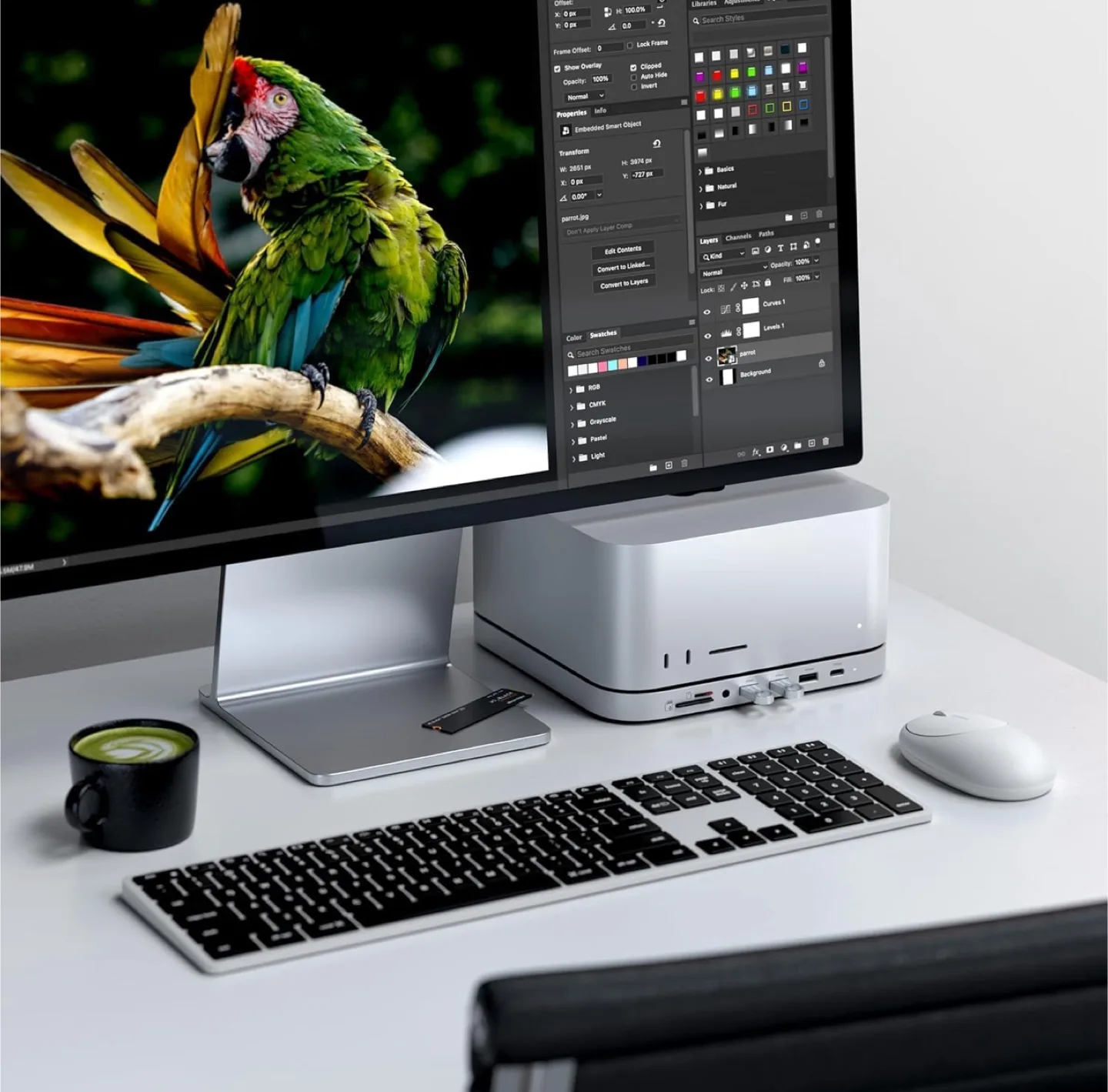 Mac Mini Hub & Stand with SSD Enclosure for NVME/SATA NEW thumbnail