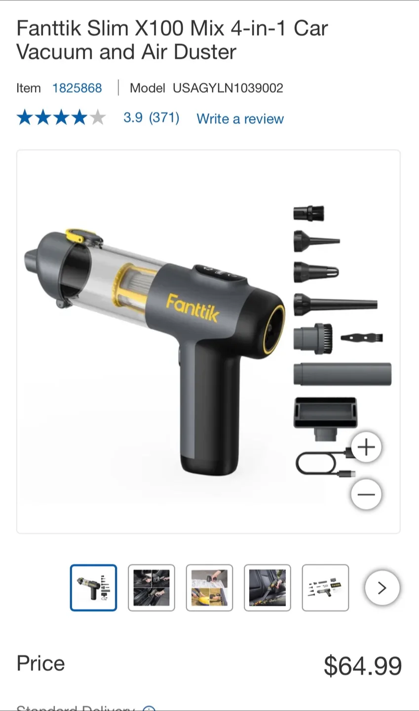 Fanttik Slim X100 Mix 4-in-1 Car Vacuum & Air Duster