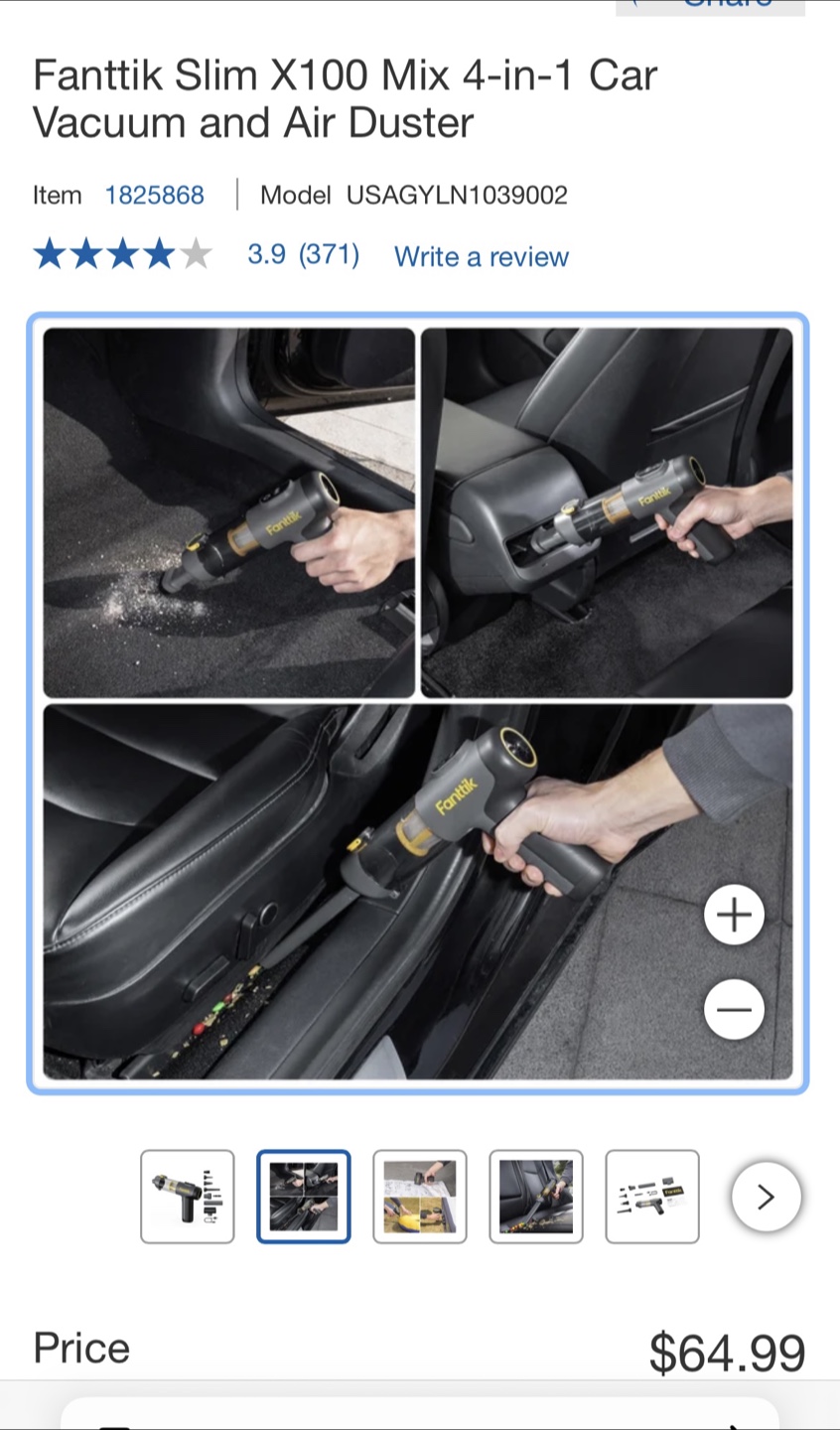 Fanttik Slim X100 Mix 4-in-1 Car Vacuum & Air Duster - photo 3