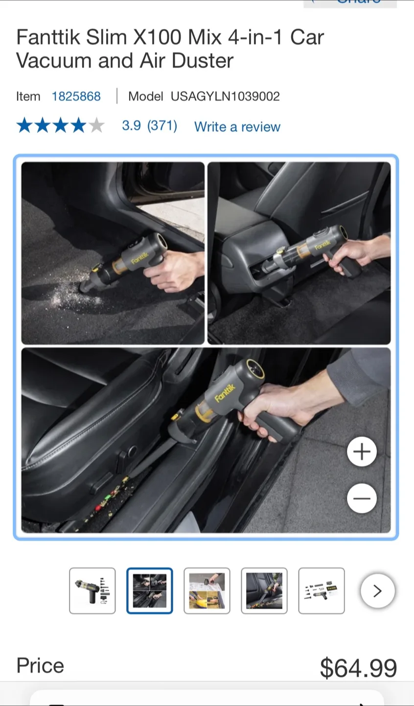 Fanttik Slim X100 Mix 4-in-1 Car Vacuum & Air Duster image indicator(3)