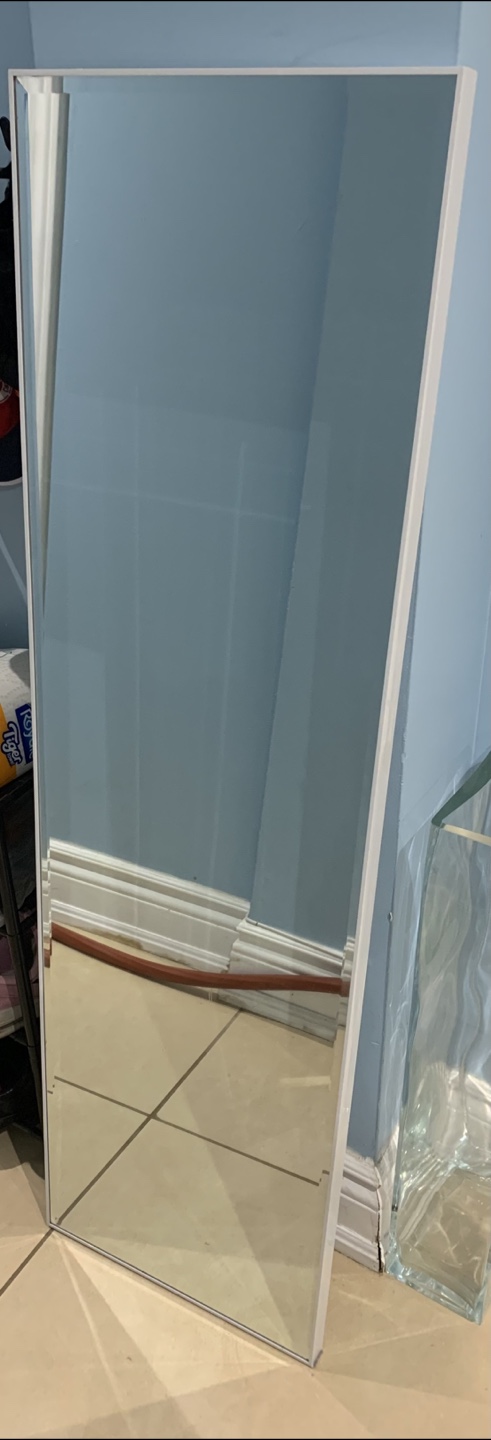 Full Length White Framed Mirror 40 x 14 inches