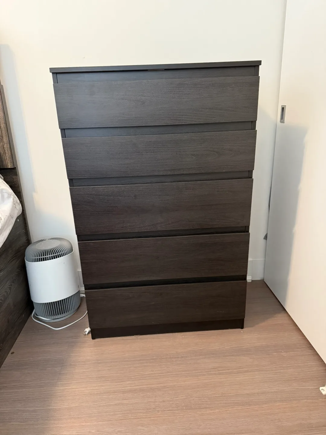 IKEA Hemnes 5-Drawer Chest, Dark Grey thumbnail
