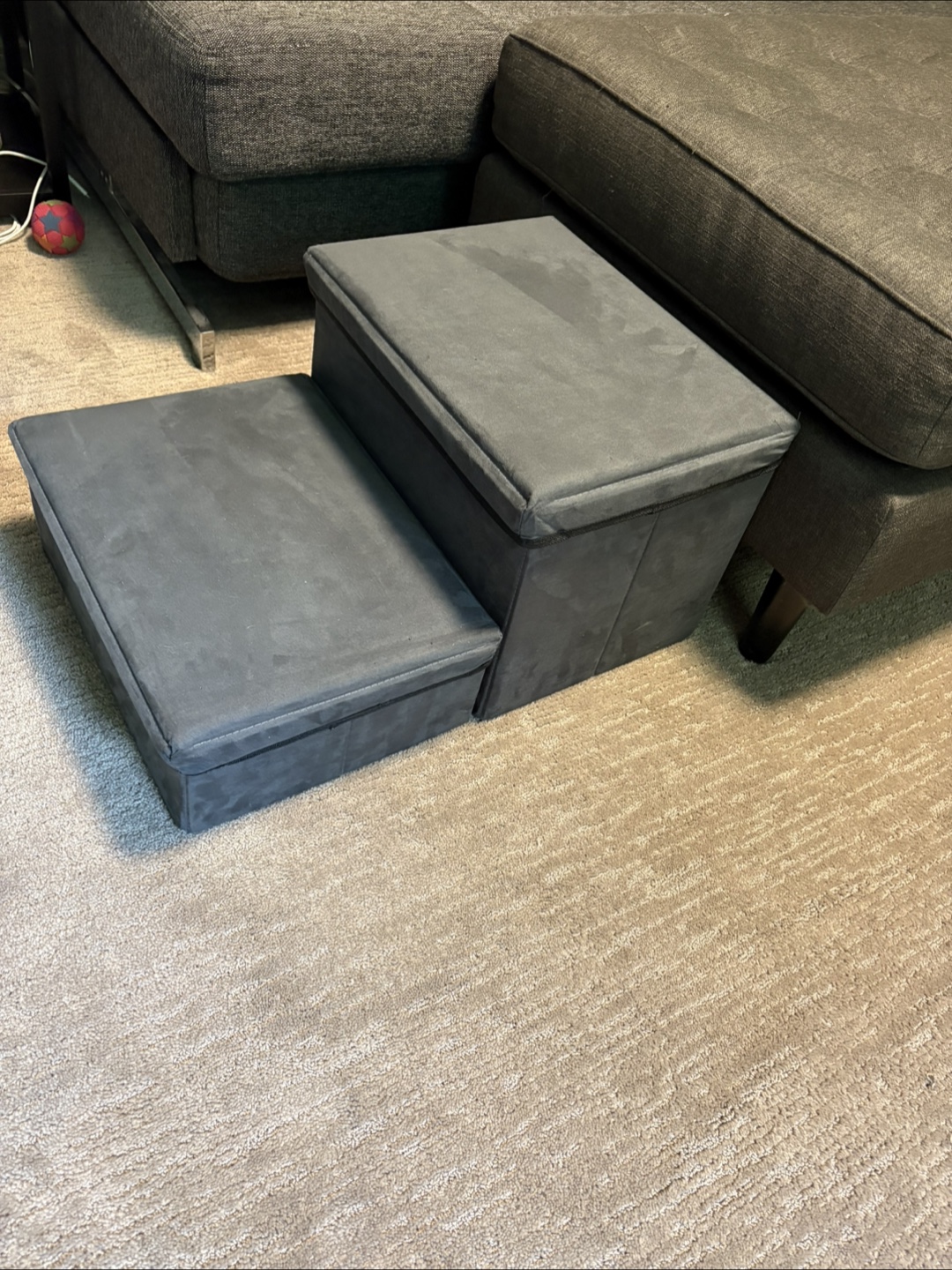 2-Step Foldable Dog Stairs - Dark Grey - photo 2