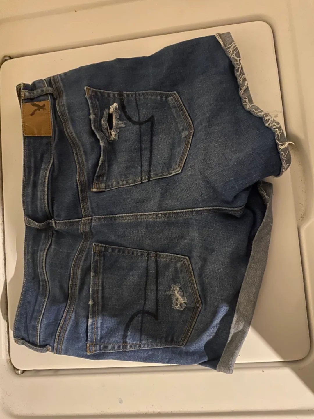 American Eagle Distressed Denim Shorts - Size 10 image indicator(5)