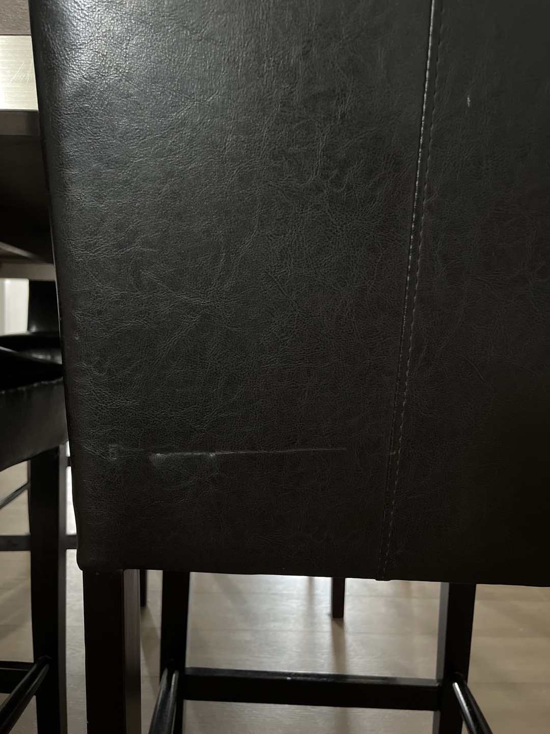 4 Black Leather Bar Stools - photo 3