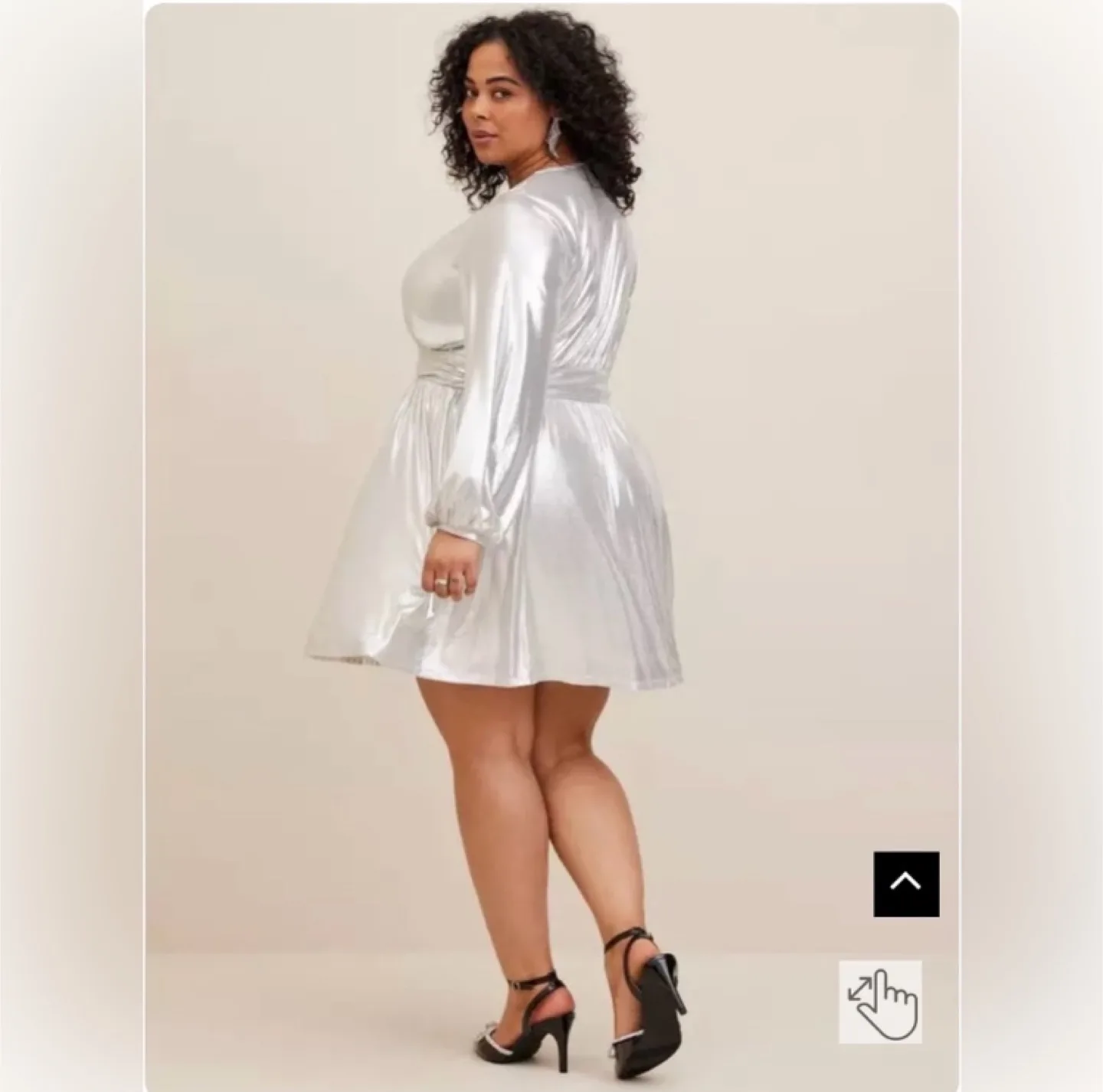 New 1X Long Sleeve Silver Dress image indicator(2)