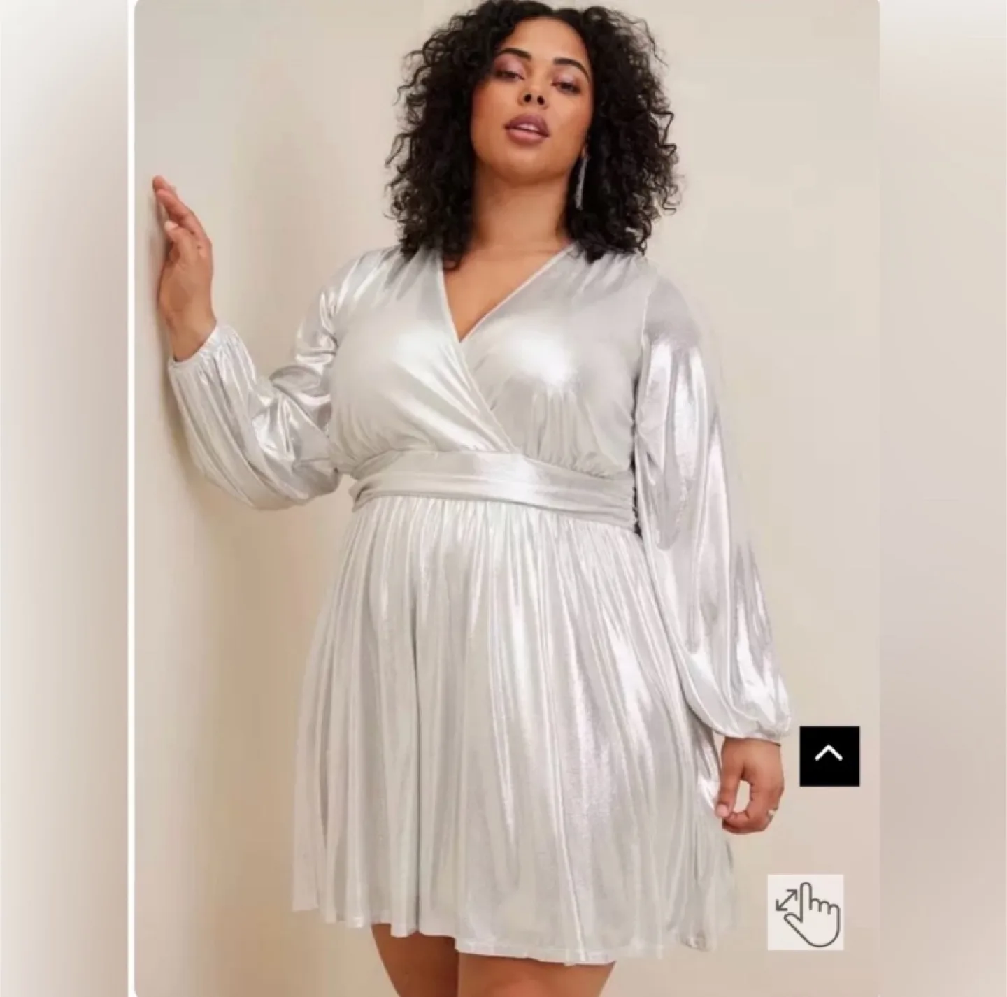 New 1X Long Sleeve Silver Dress image indicator(3)