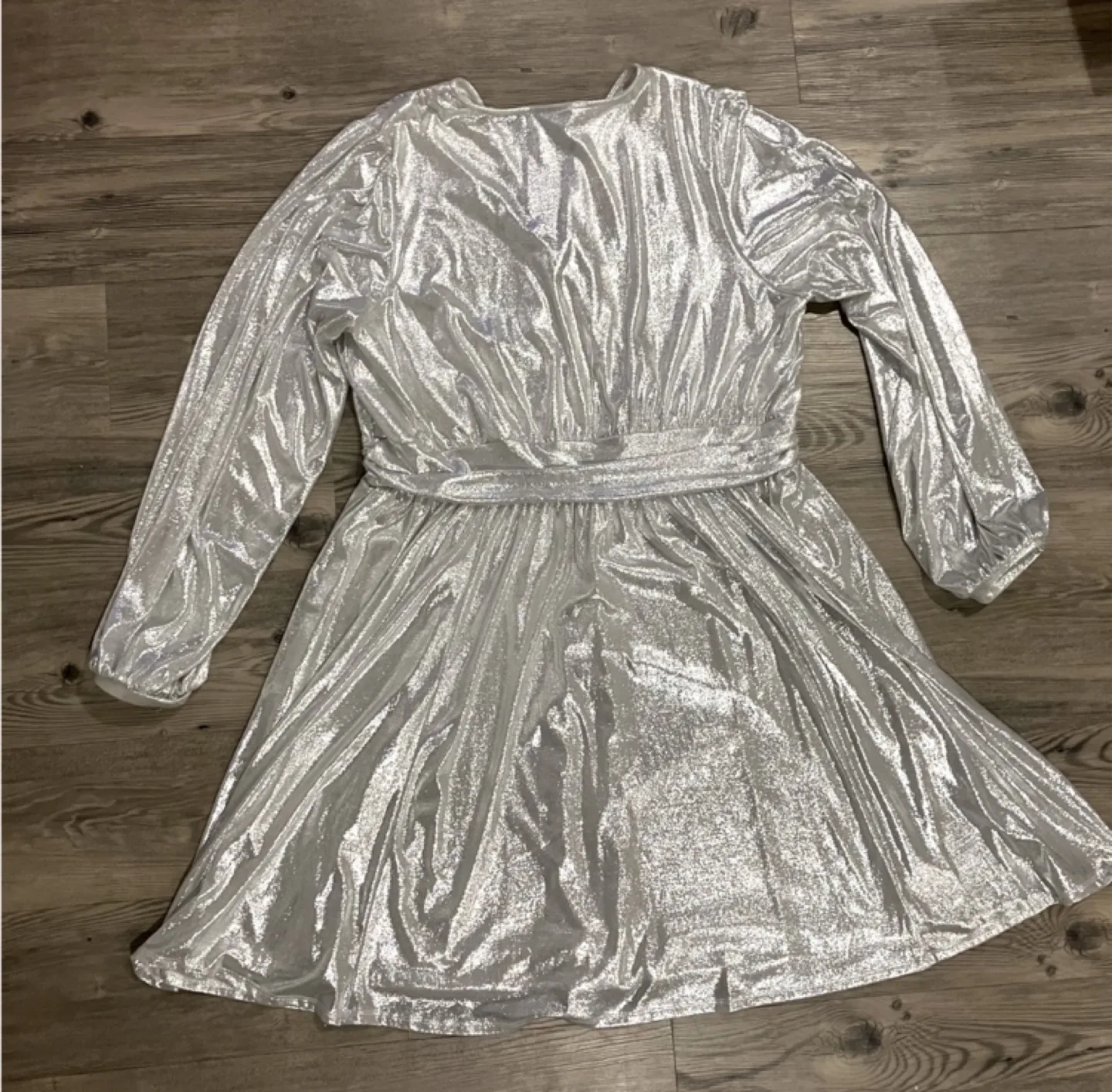 New 1X Long Sleeve Silver Dress image indicator(8)