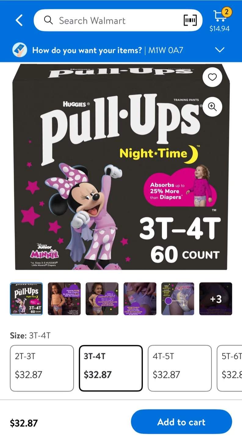 Huggies Pull-Ups Night-Time Training Pants 3T-4T thumbnail