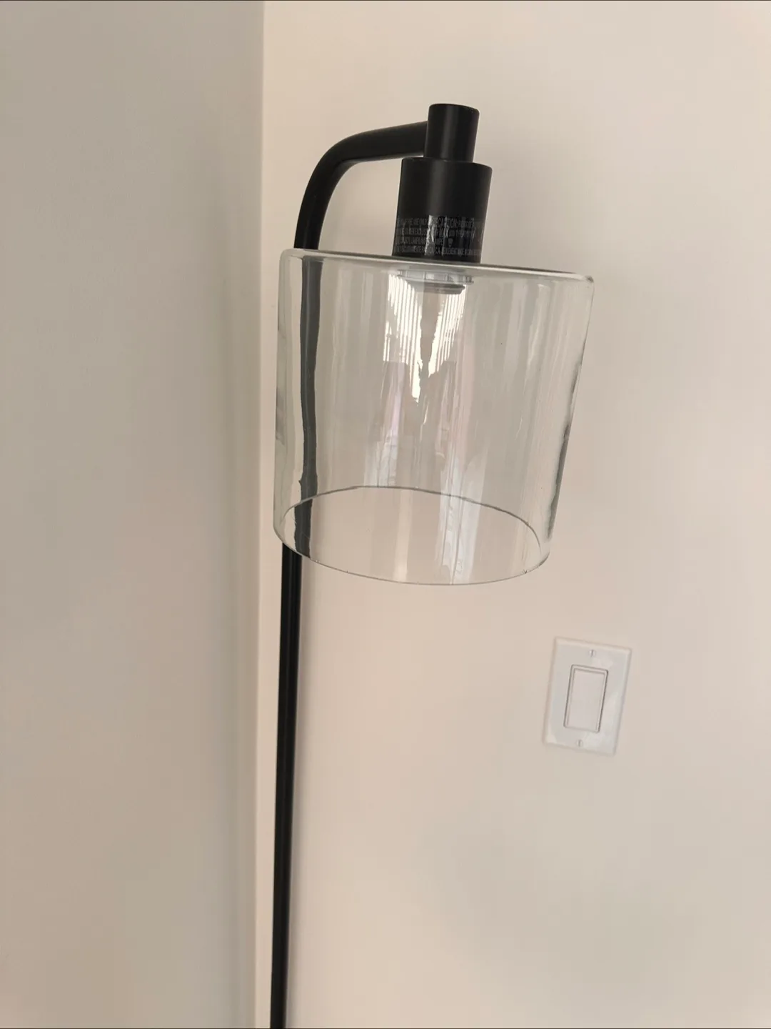 Black Floor Lamp - 58" Height with glass lampshade image indicator(2)