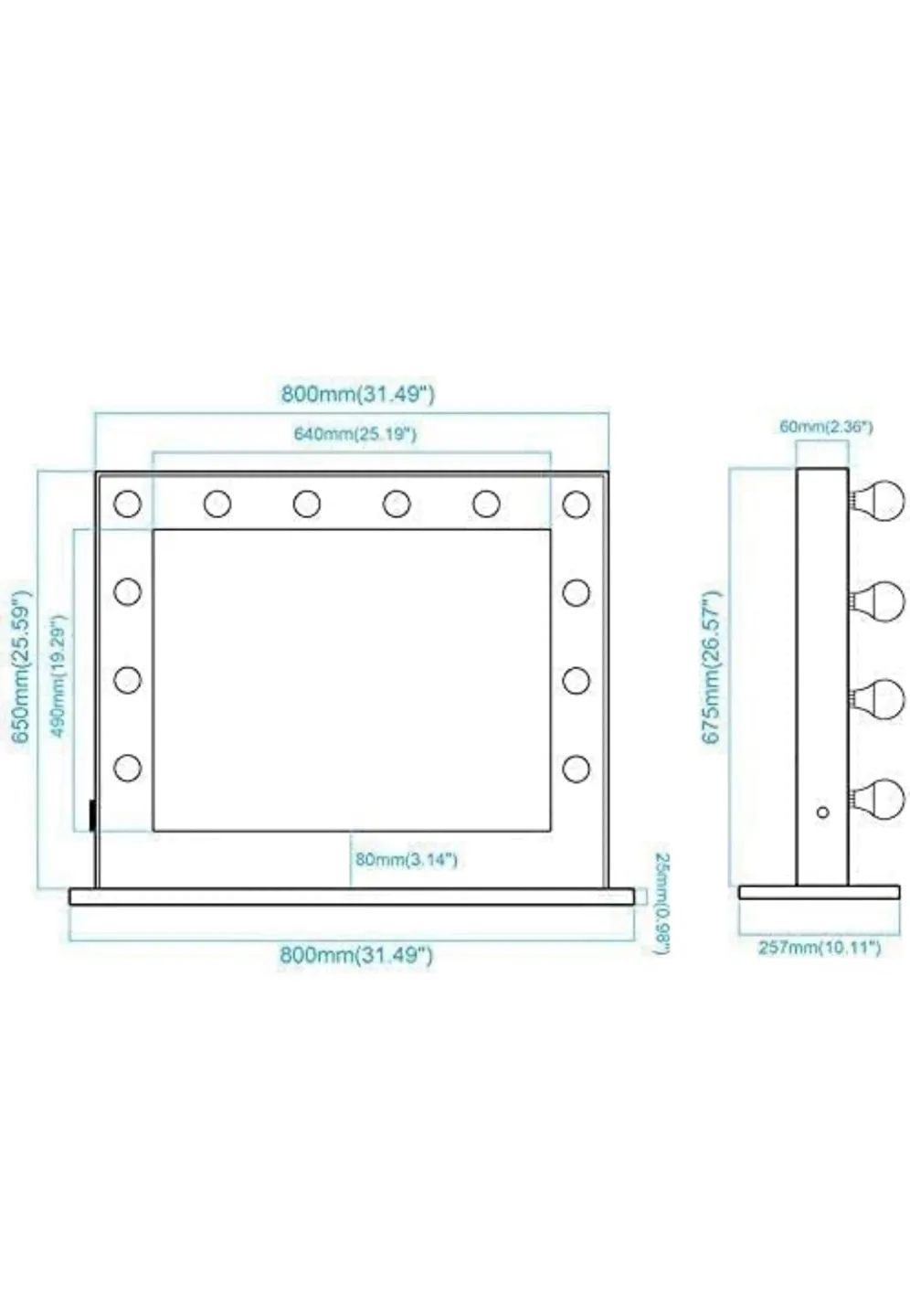 Hollywood Style Vanity Mirror with Lights image indicator(2)
