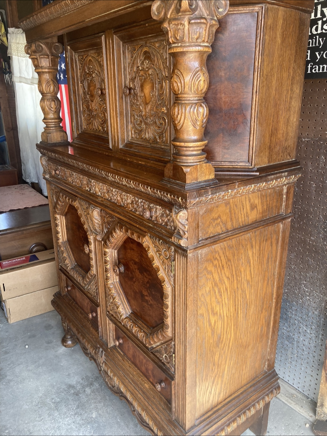Antique Ornate Wooden Cabinet - photo 2