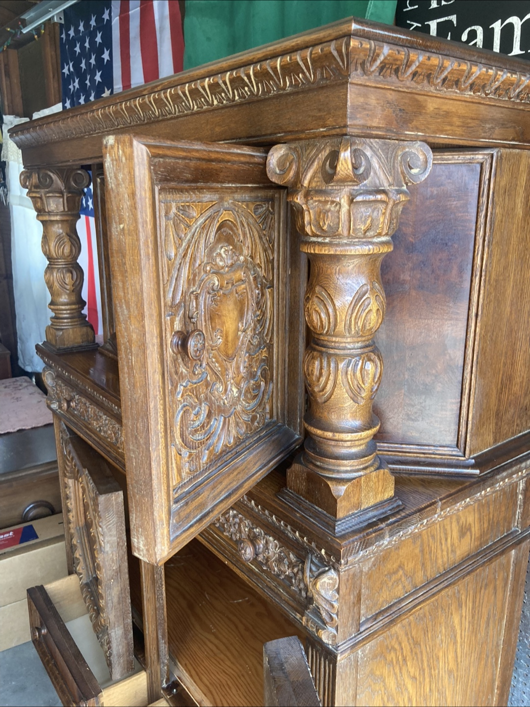 Antique Ornate Wooden Cabinet - photo 4