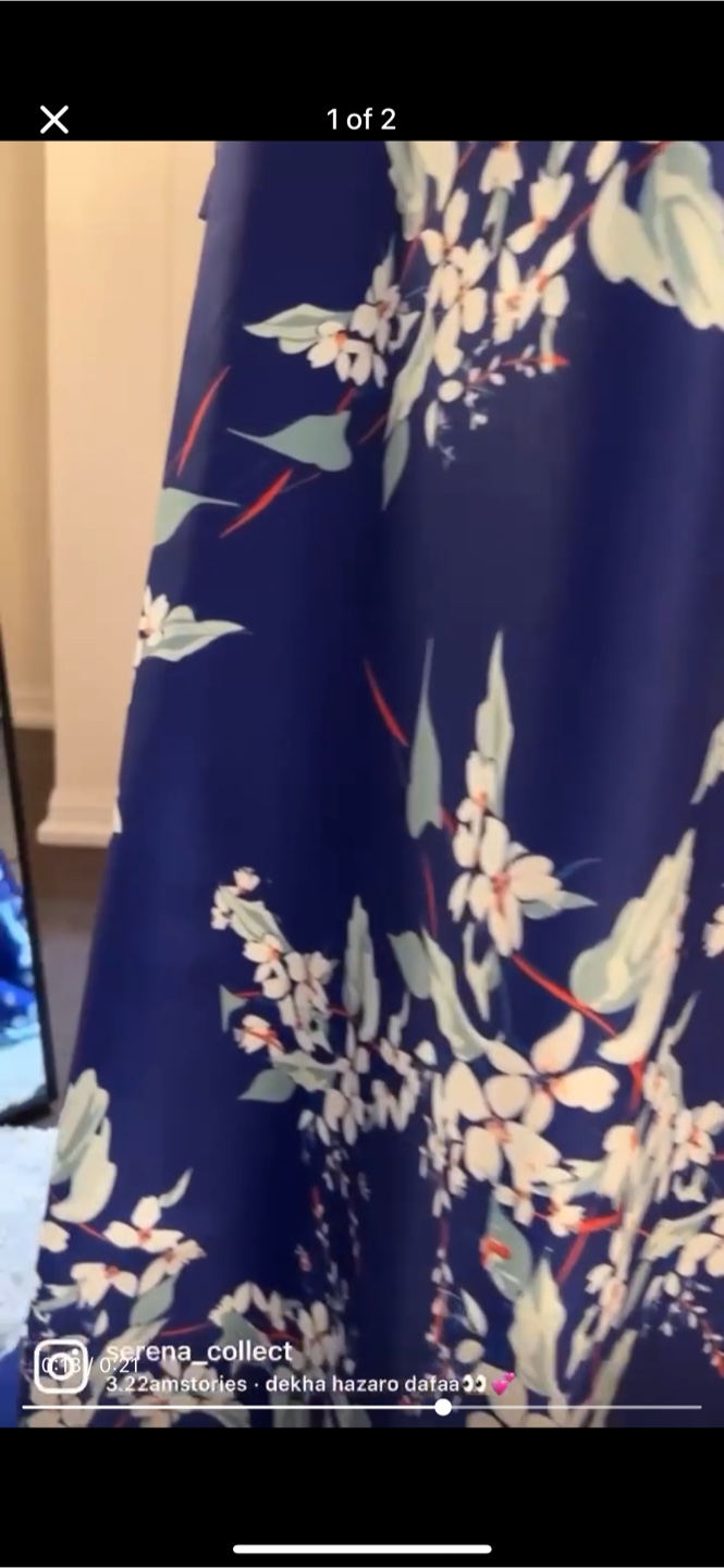 Floral Print Long Sleeve Dress - Blue - photo 2